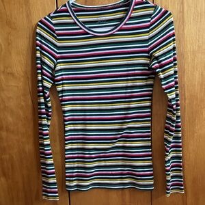 Jcrew Perfect Fit, Striped Multicolor Long Sleeve Top, XS